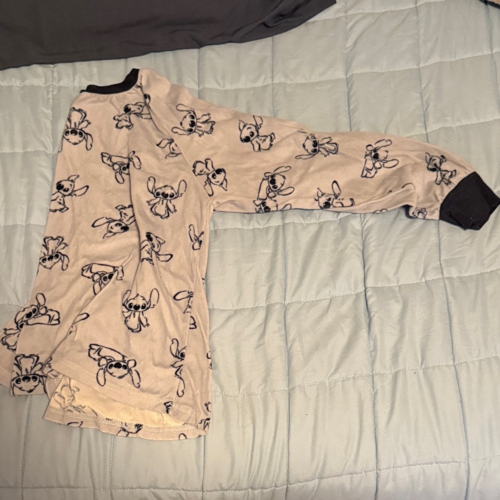 Kids Pajamas with Cartoon Print - Black and Cream